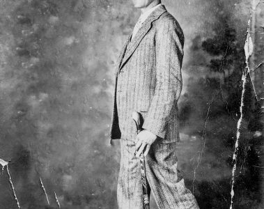 On his trip, Plennie sold postcards of this photo, which he posed for in a Dallas studio in April 1931.