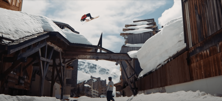 watch some rooftop skiing in France