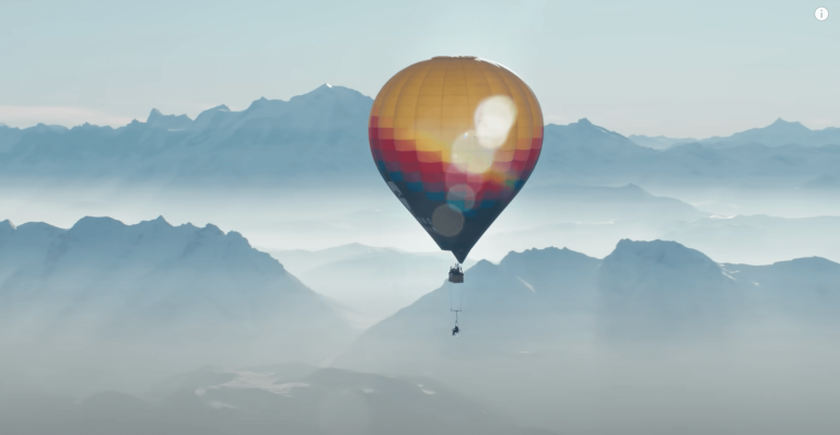 skiing in the sky