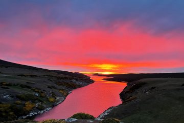 Sunset over an estuary