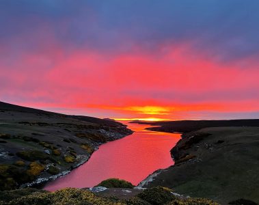 Sunset over an estuary