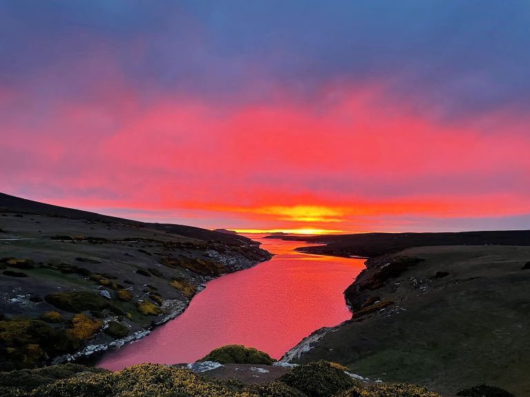 Sunset over an estuary