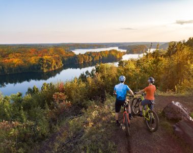Minnesota bikes over looking lake
