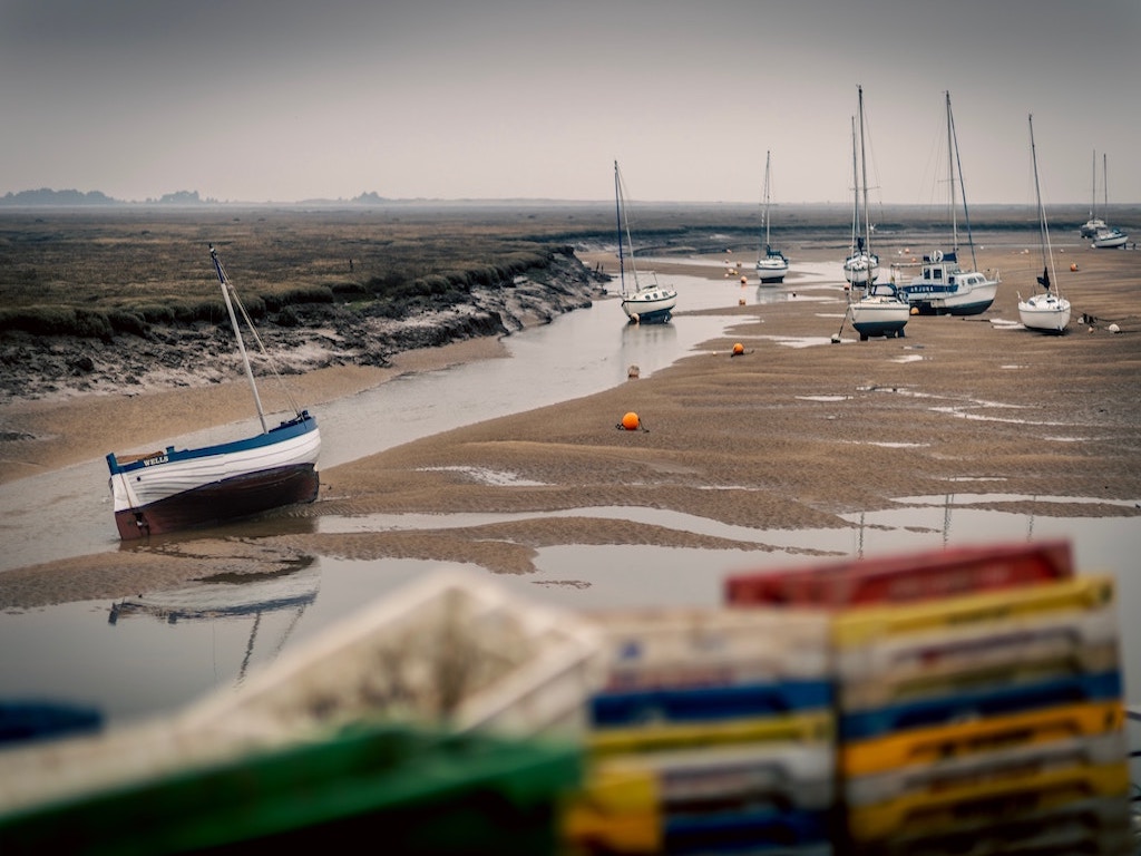 Boats along Peddars Way and Norfolk Coast Path