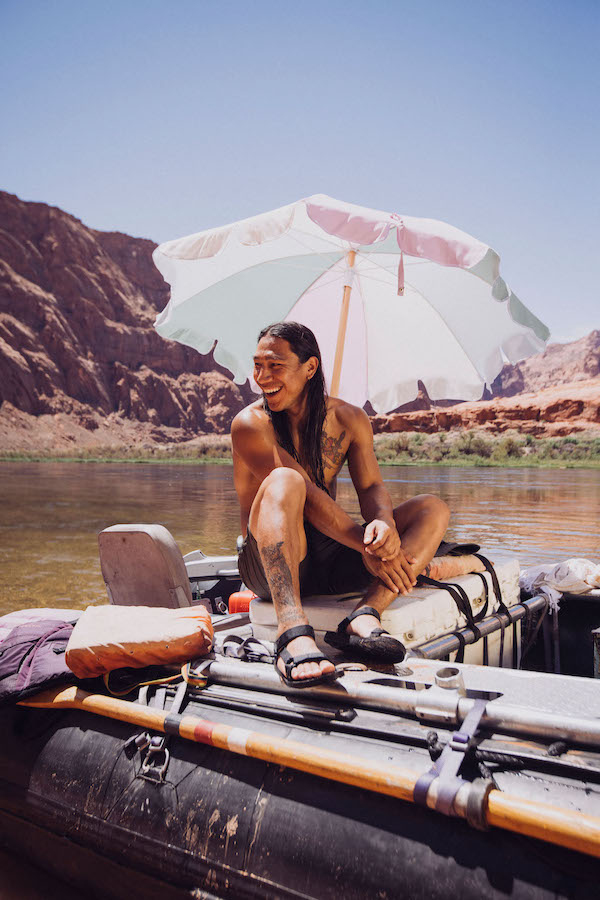 Teva sandals on a boat