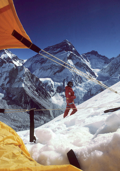 Ned Gillette climbing a mountain