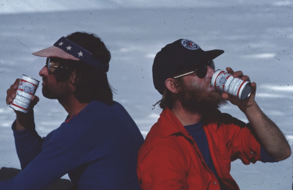 Drinking beer on a boat