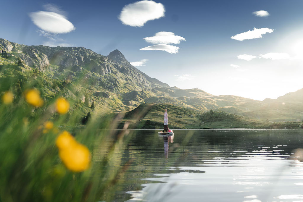 SUP Yoga on a lake