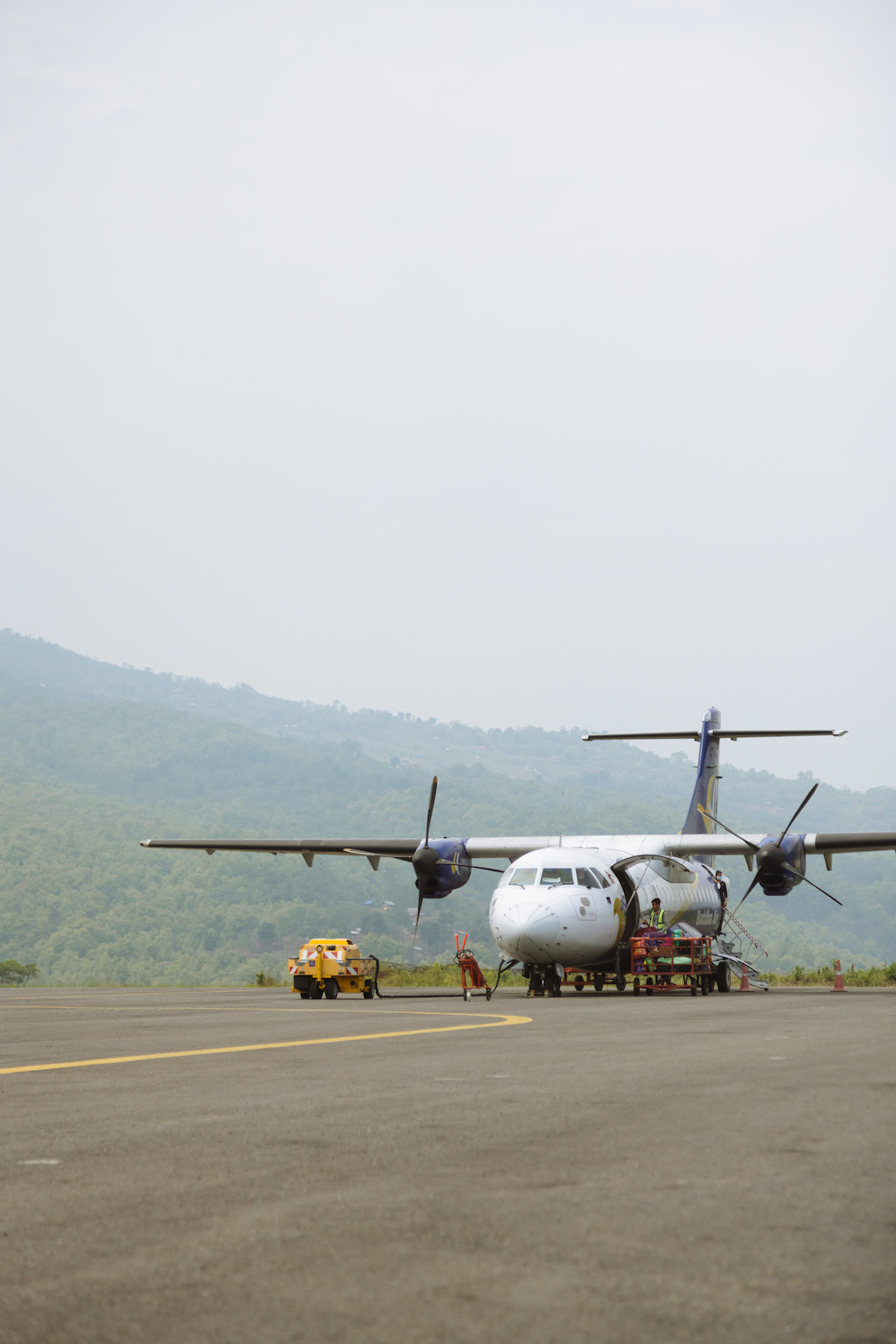 Plane on runway in Tumlingtar